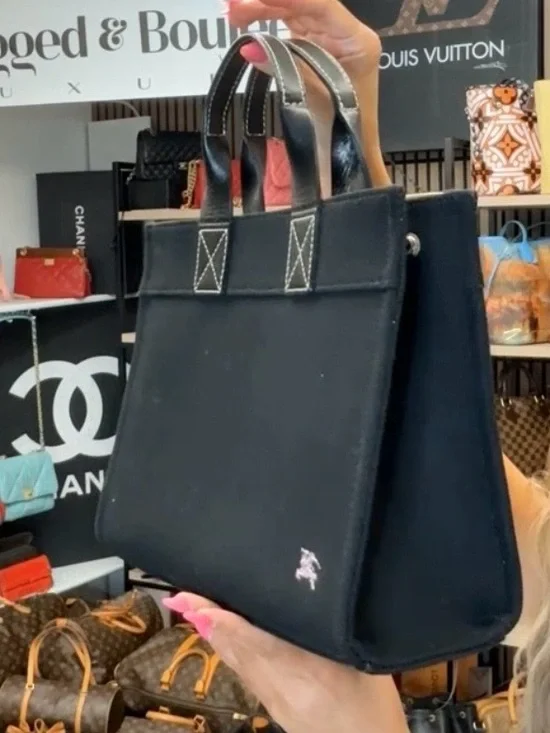 Burberry Black Tote with Leather Handles - Picture 5 of 16